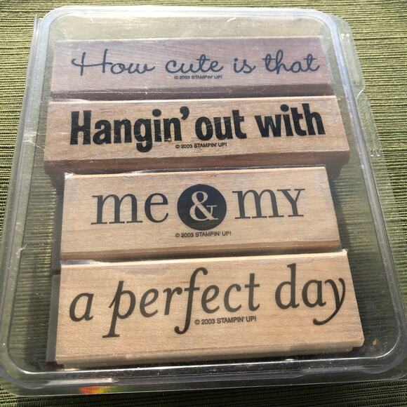 Stampin’ Up Me & My, A Perfect Day, Hangin' Out With, How Cute Wooden Stamps - Picture 6 of 6